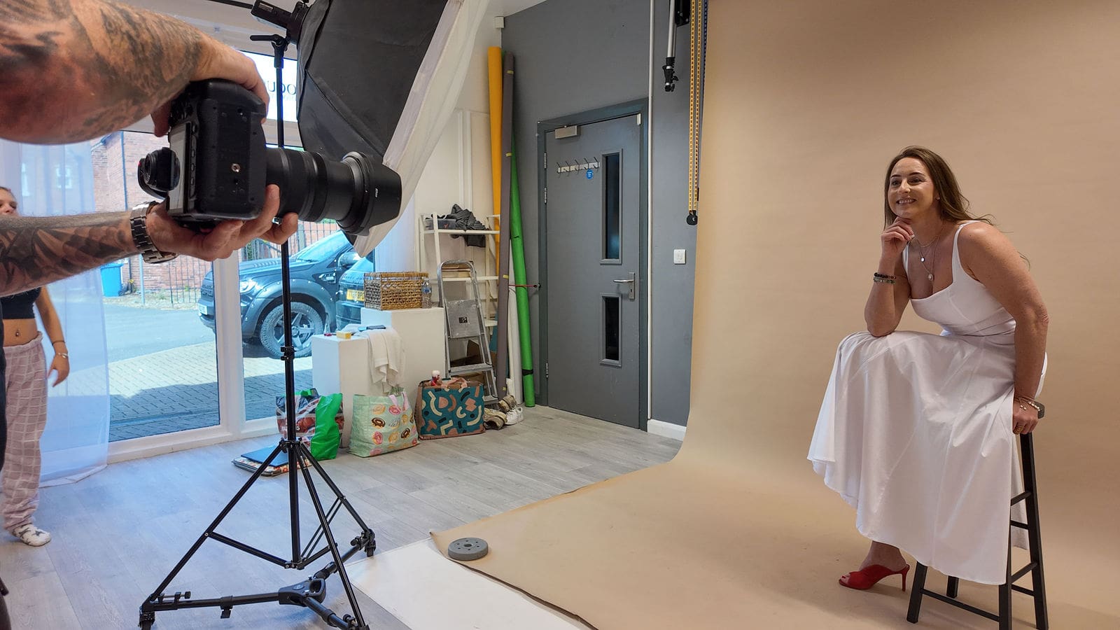 Behind the scenes of a personal brand photoshoot at EMpowered Media Studios