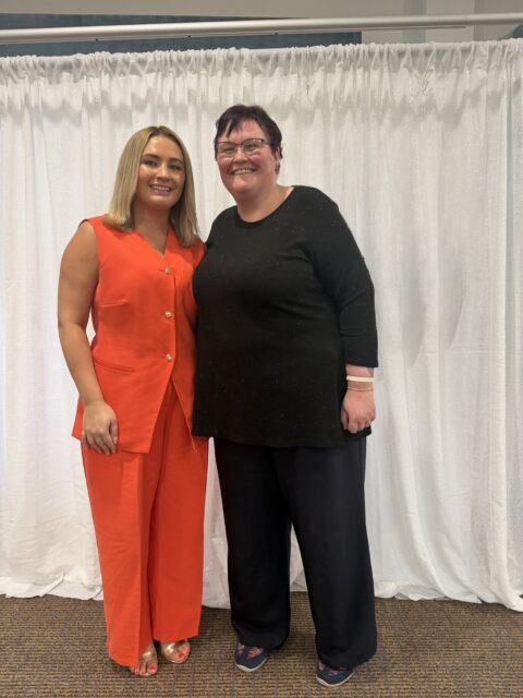 Emily Mallender with Claire Throssell MBE
