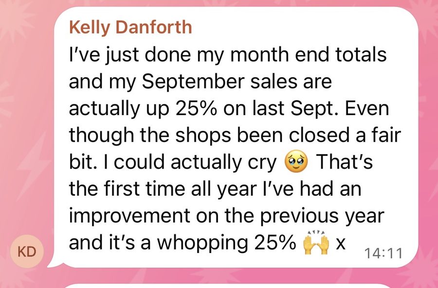 Kelly sharing September sales up 25 percent