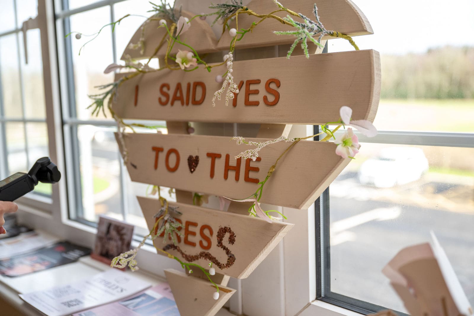 Yorkshire Bridal Boutique, York: i said yes sign (photography by EMpowered Media)